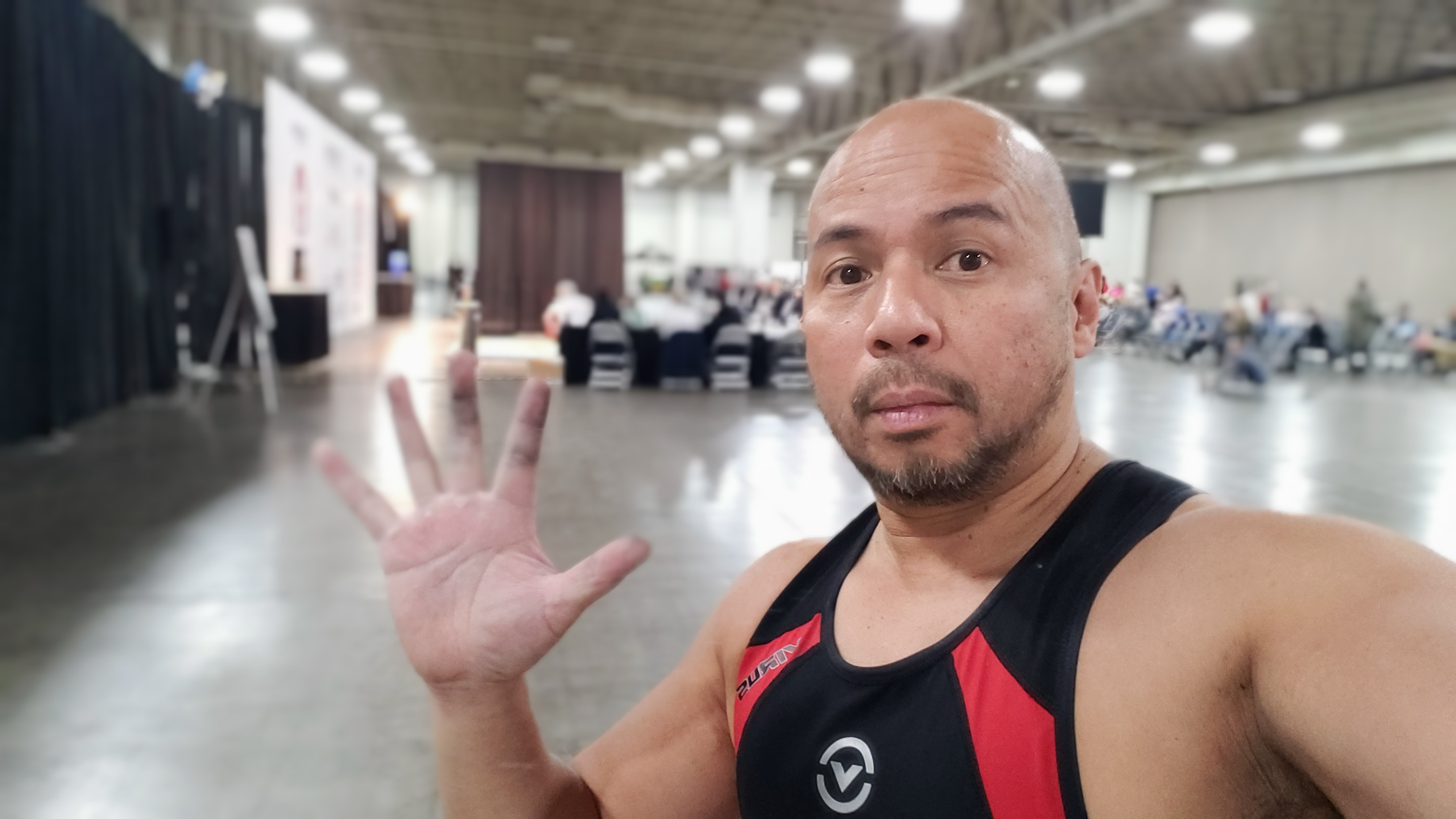 John Destacamento at a weightlifting event